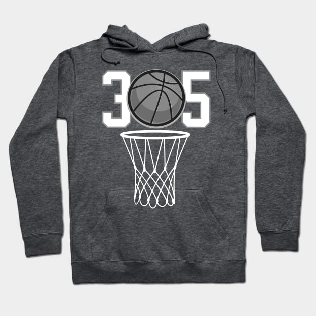 305 Miami Basketball Hoops Hoodie by Spark of Geniuz